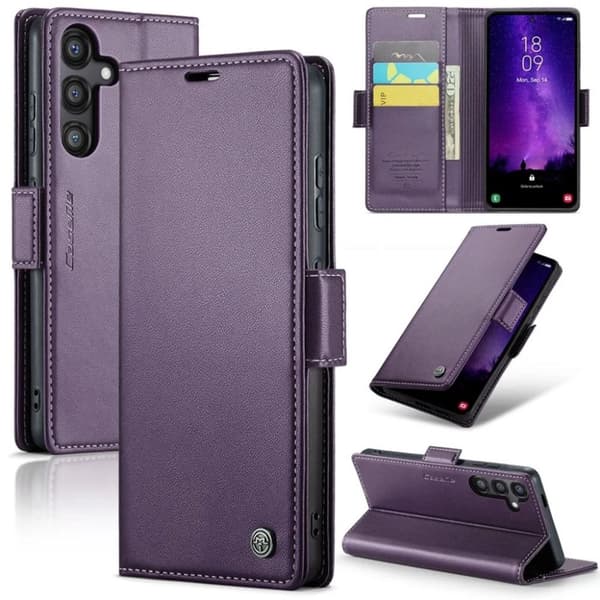 CASEME Samsung Galaxy S24 FE RFID blockerande Plånboksfodral - Lila