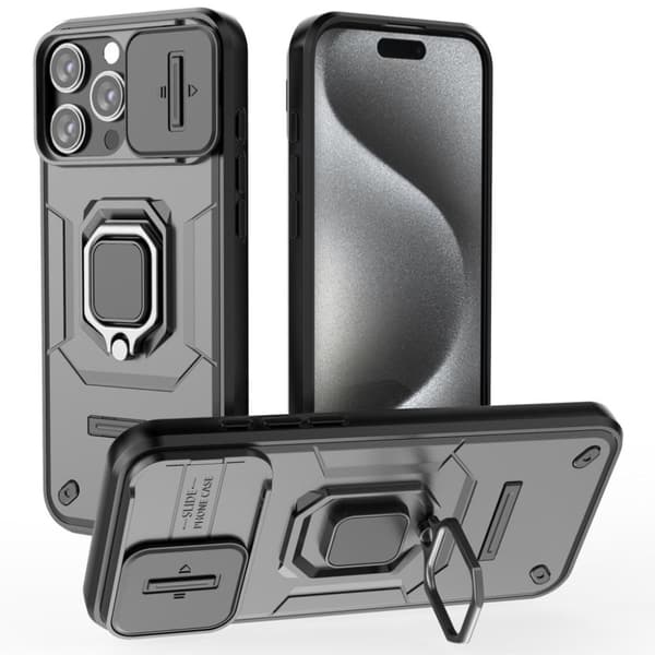 iPhone 16 Pro Max Skal med ring - Svart