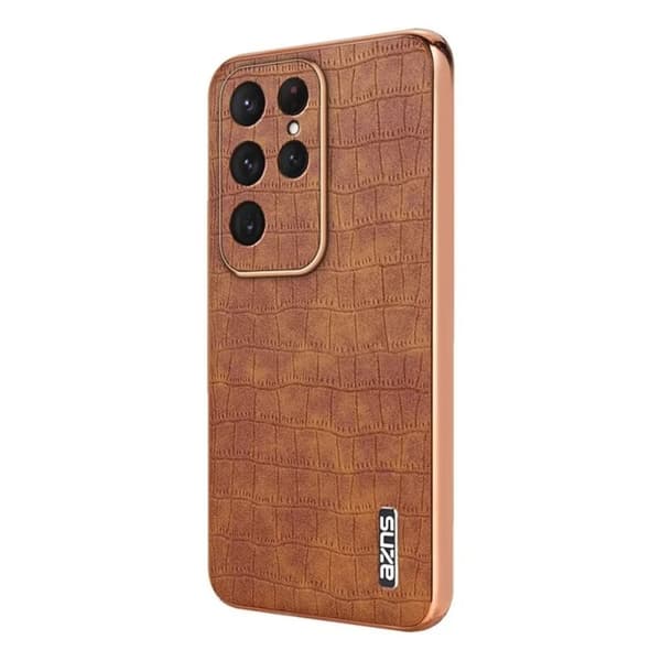 AZNS Samsung Galaxy S25 Ultra Skal med krokodilmönster - Brun