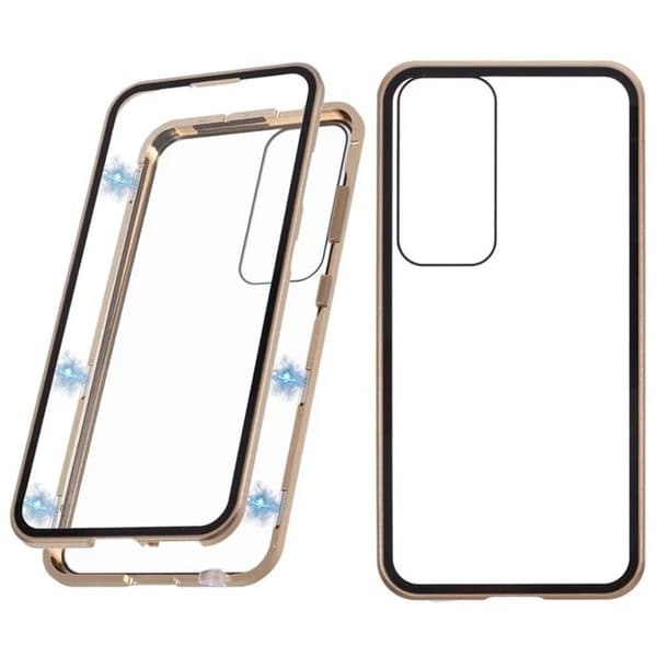 Samsung Galaxy S25 Skal med 360-skydd och skärmskydd - Guld