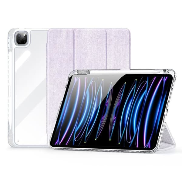 DUX DUCIS Unid Series iPad Pro 11" 2024 fodral med automatisk väckning/sömn - genomskinlig/lila