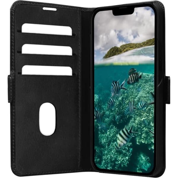 Folio Apple iPhone 14 i Copenhagen Slim Black Leather DBramante1928