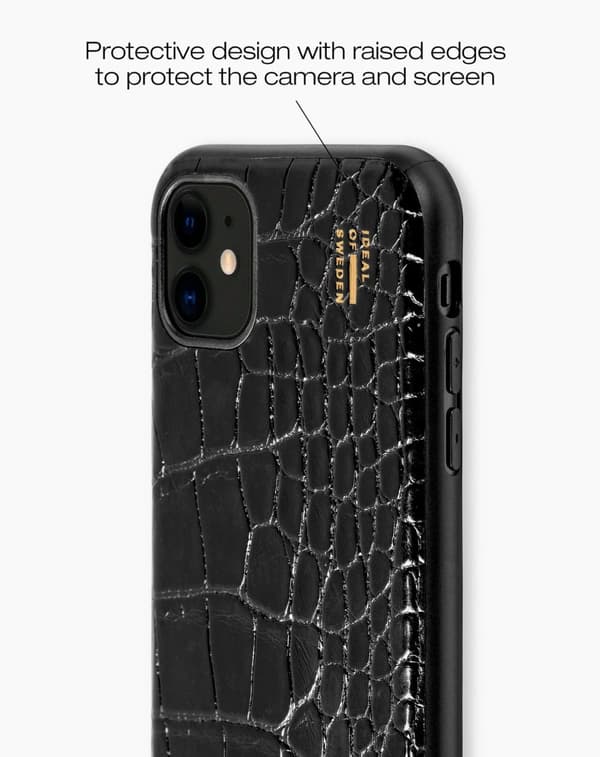Vegan Leather Case iPhone 11 / XR Black Croco