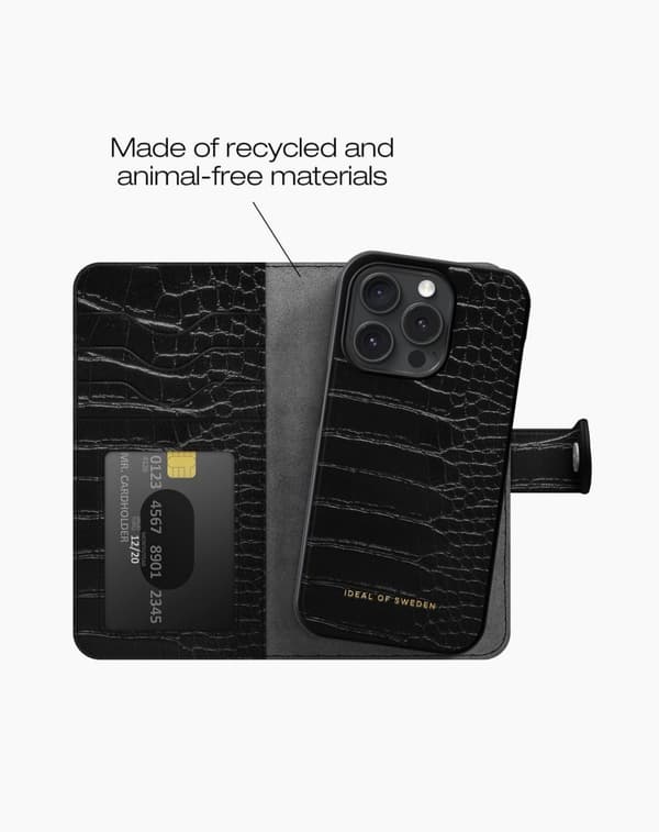 Magnet Wallet+ iPhone 15 Pro Black Croco