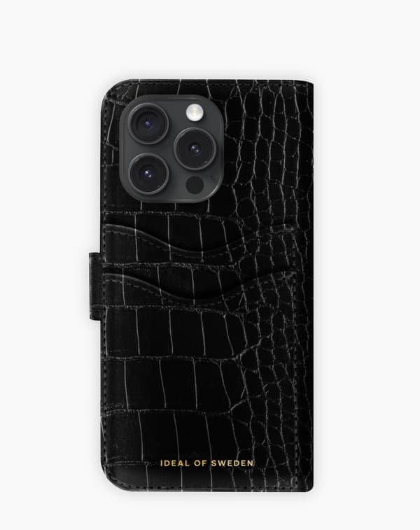 Magnet Wallet+ iPhone 15 Pro Black Croco