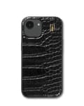 Miniatyrbild 5 av 5: Vegan Leather Case MagSafe iPhone 13 / 14 / 15 / 16e Black Croco