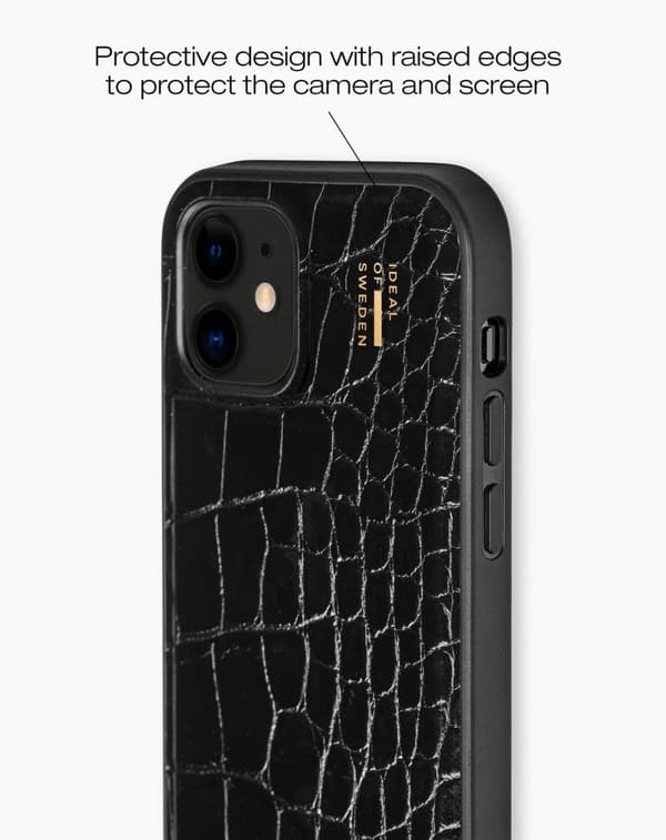 Vegan Leather Case iPhone 12 / 12 Pro Black Croco