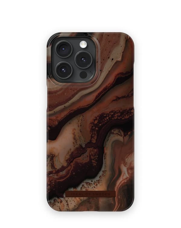 Printed Case iPhone 15 Pro Max Dark Amber Marble