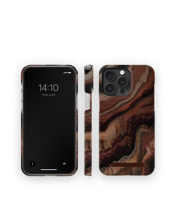 Printed Case iPhone 15 Pro Max Dark Amber Marble