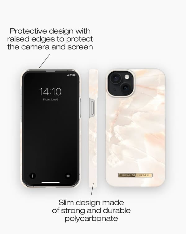 Printed Case MagSafe iPhone 15 Plus Rose Pearl Marble