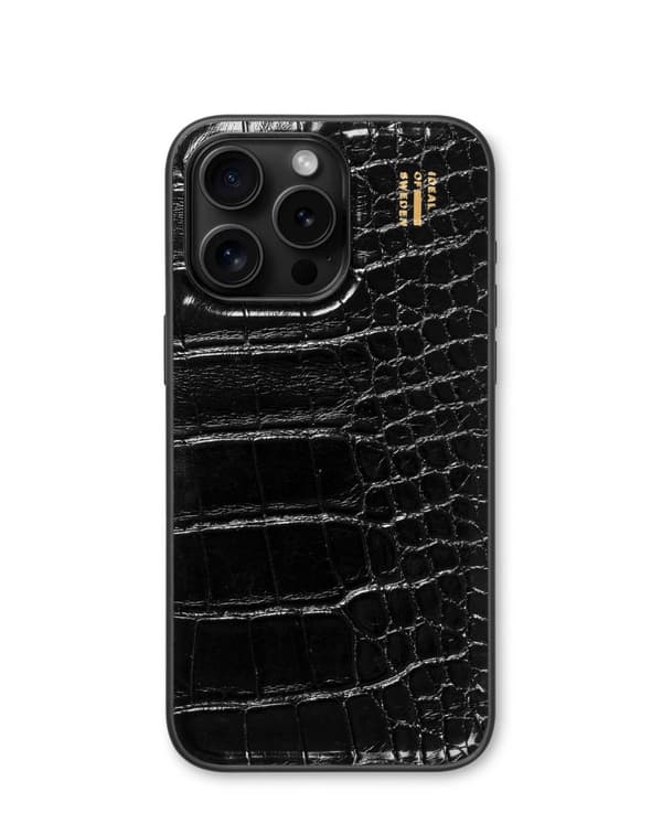 Vegan Leather Case MagSafe iPhone 14 Pro Max Black Croco