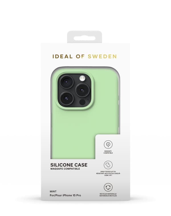 Silicone Case MagSafe iPhone 15 Pro Mint