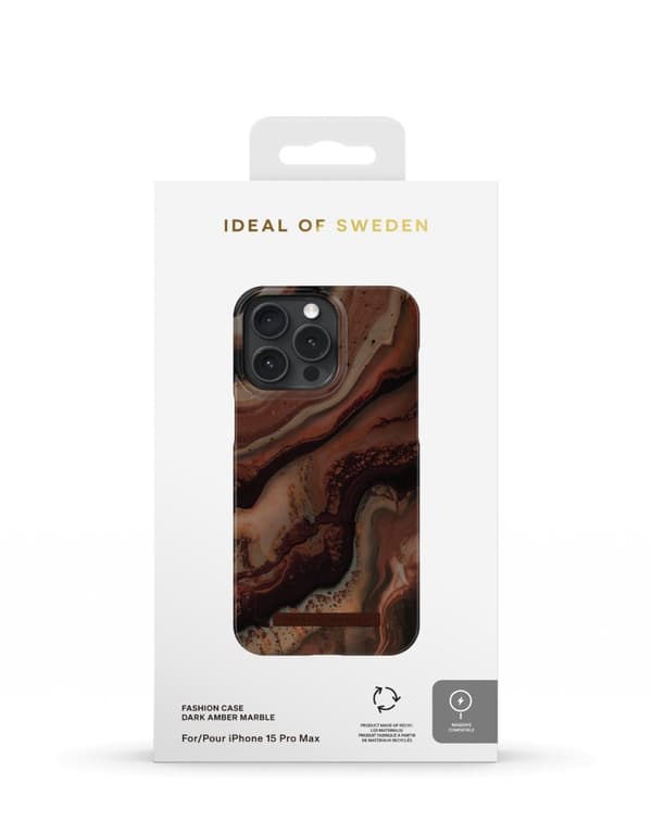 Printed Case MagSafe iPhone 15 Pro Max Dark Amber Marble