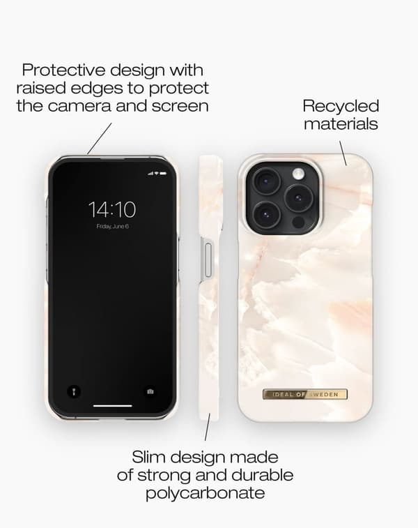 Printed Case iPhone 15 Pro Rose Pearl Marble