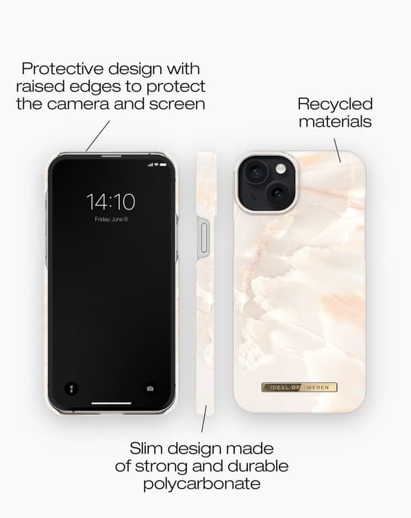 Printed Case iPhone 15 Plus Rose Pearl Marble