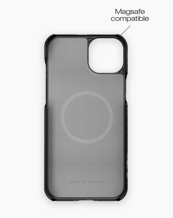 Printed Case MagSafe iPhone 15 Plus Black Thunder Marble