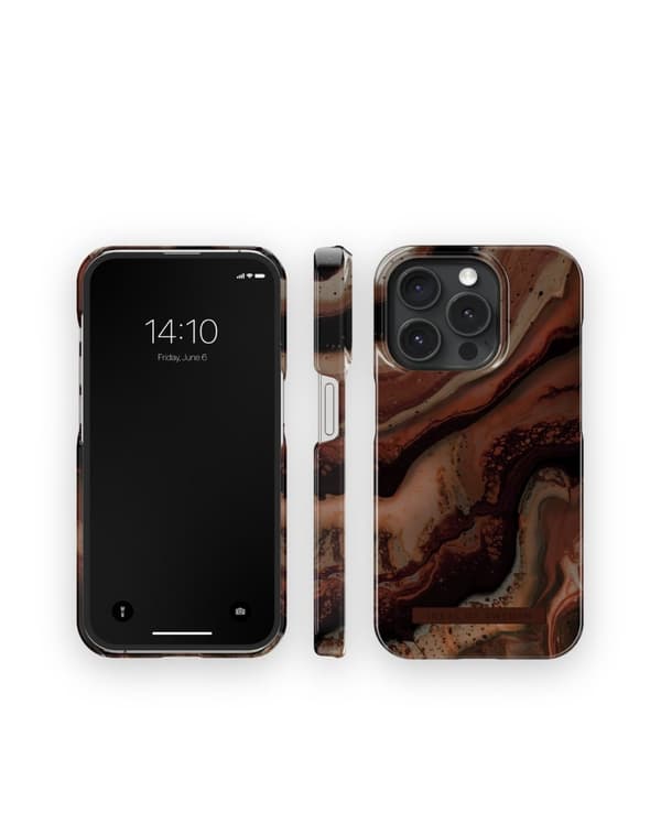 Printed Case iPhone 15 Pro Dark Amber Marble