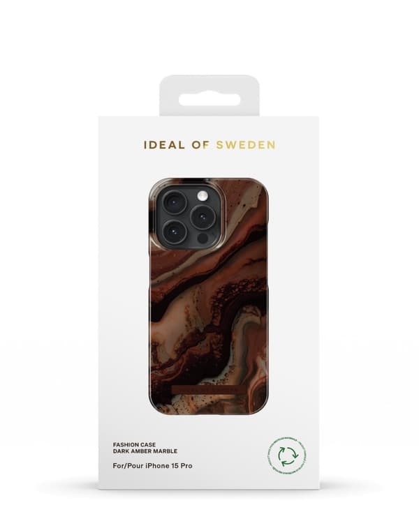 Printed Case iPhone 15 Pro Dark Amber Marble