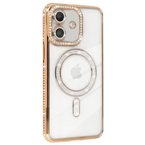 Diamond bling MagSafe deksel Apple iPhone 12 - Gold
