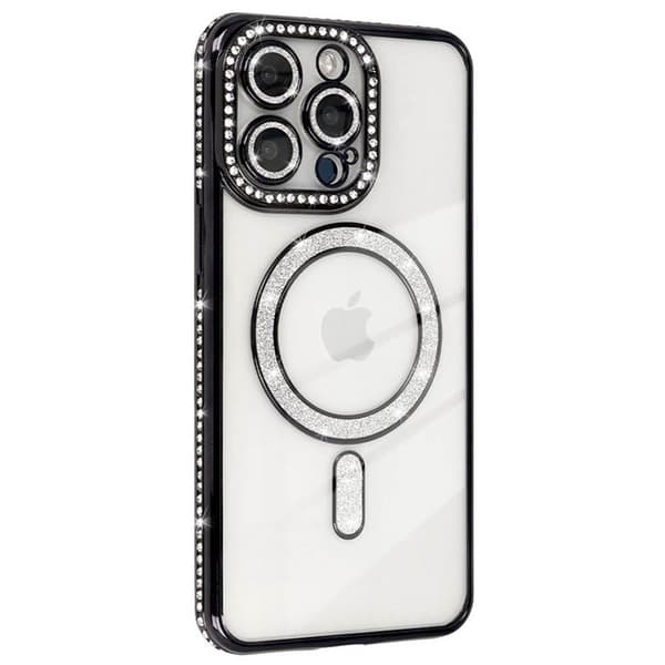 Diamond bling MagSafe cover Apple iPhone 12 Pro - Sort