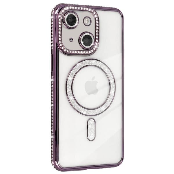 Diamond bling MagSafe cover Apple iPhone 13 - Purple