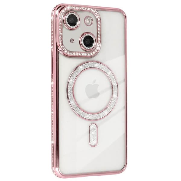 Diamond bling MagSafe cover Apple iPhone 14 - Pink
