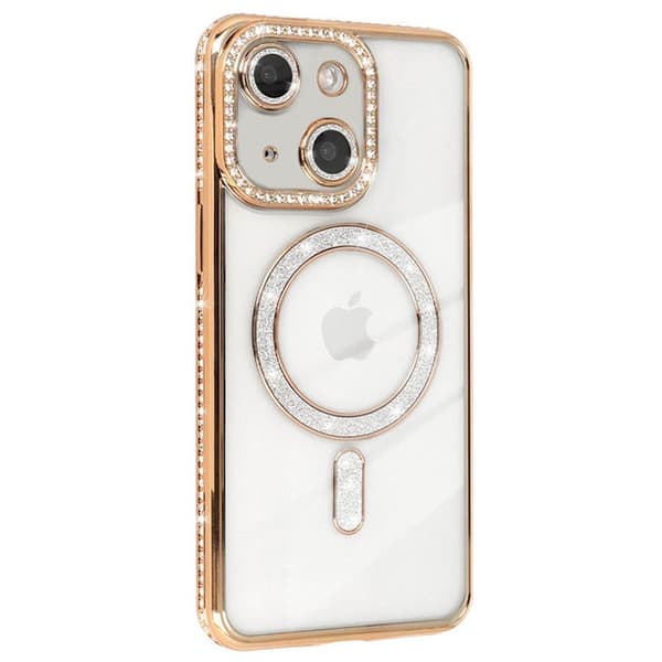 Diamond bling MagSafe kuori Apple iPhone 15 - Gold