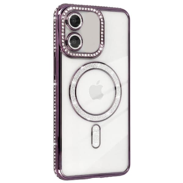 Diamond bling MagSafe cover Apple iPhone 16 - Purple