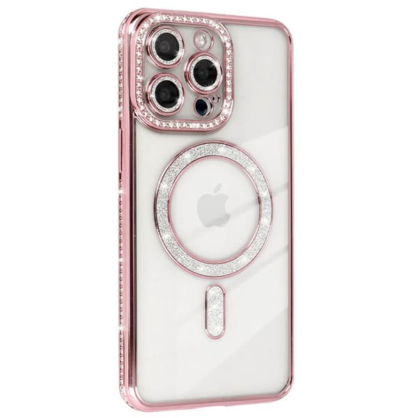 Diamond bling MagSafe kuori Apple iPhone 16 Pro Max - Pink