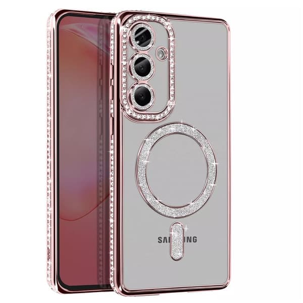Diamond bling MagSafe kuori Samsung Galaxy S24 Plus - Pink