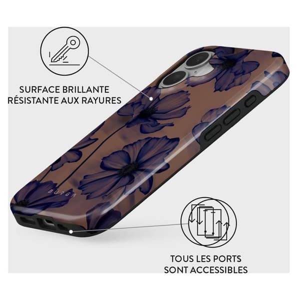 Coque - BURGA - Velvet Night - iPhone 16 Plus - Stötbeständig - Kompatibel med MagSafe - Lila