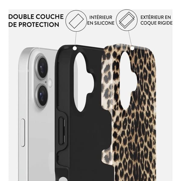 Skal till iPhone 16 Plus MagSafe Tough Stötsäker Model Player Burga Leopard