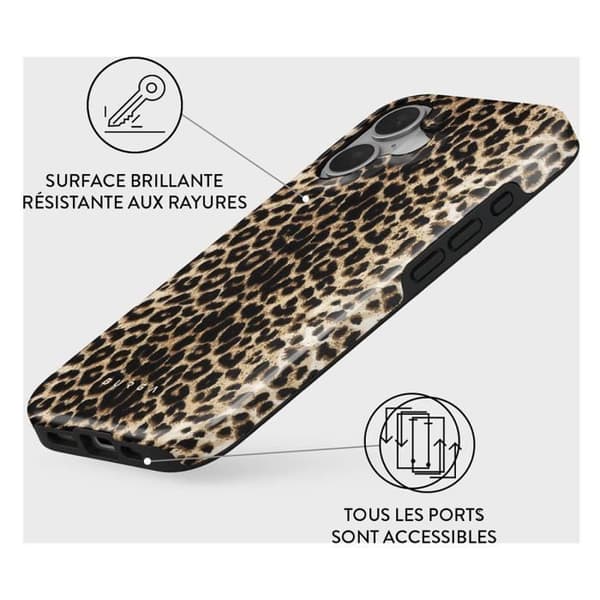 Skal till iPhone 16 Plus MagSafe Tough Stötsäker Model Player Burga Leopard
