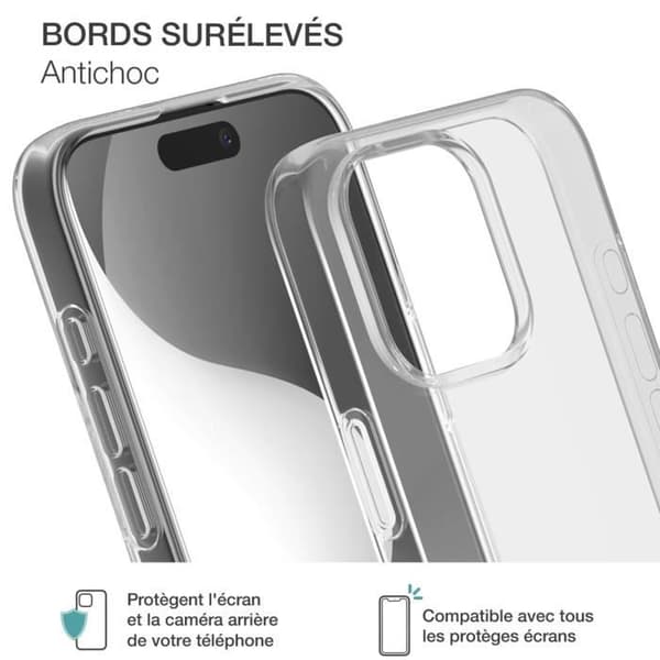 Coque - BIGBEN - iPhone 16 Pro Max - Mjuk - Anti-gulning - Transparent