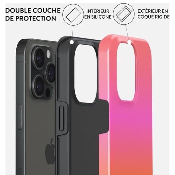 Coque för iPhone 15 Pro MagSafe Tough Antichocs Modell Sunset Club Burga Multicolor