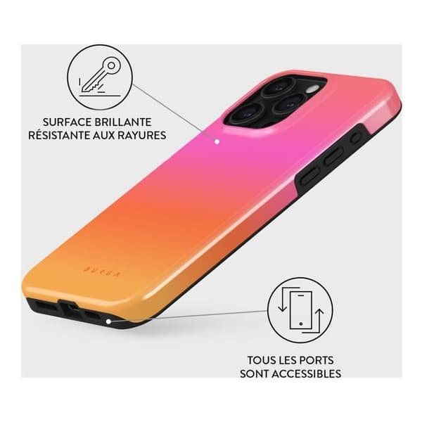 Coque för iPhone 15 Pro MagSafe Tough Antichocs Modell Sunset Club Burga Multicolor