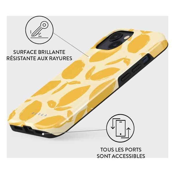 Coque för iPhone 13 MagSafe Tough Antichocs Modell Lemon Tart Burga Gul
