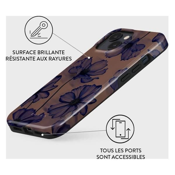 Coque för iPhone 15 Plus MagSafe Tough Antichocs Modell Velvet Night Burga Lavande