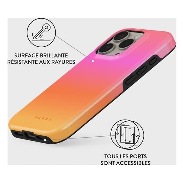Coque för iPhone 16 Pro Max MagSafe Tough Antichocs Modell Sunset Club Burga Flerfärgad