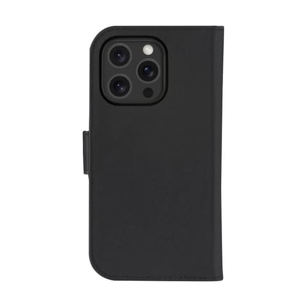 iPhone 16 Pro-fodral - DBRAMANTE1928 - Modell Lynge - Kompatibel med MagSafe - Svart läder - 2 i 1