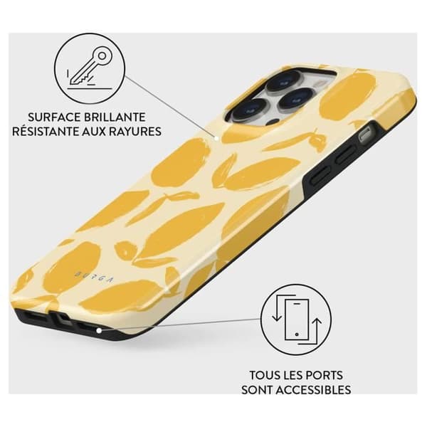 Coque för iPhone 14 Pro Max Tough Antichocs Modell Lemon Tart Burga Gul