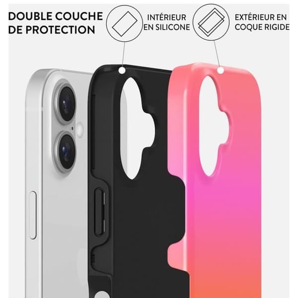 Coque för iPhone 16 Plus MagSafe Tough Antichocs Modell Sunset Club Burga Multikolor