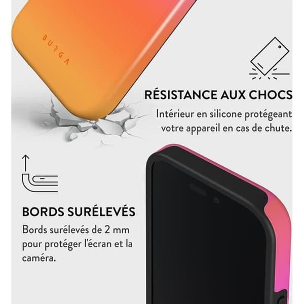 Coque för iPhone 16 Plus MagSafe Tough Antichocs Modell Sunset Club Burga Multikolor