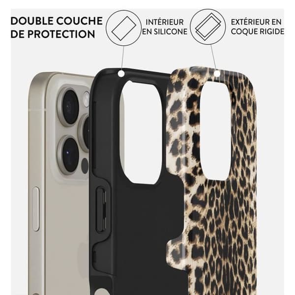 Coque för iPhone 16 Pro Max MagSafe Tough Antichocs Modell Player Burga Leopard