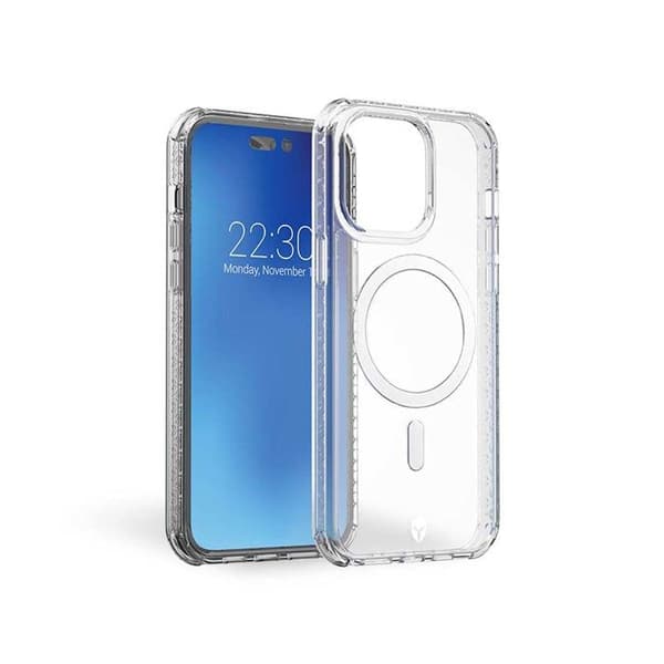 Coque transparent FORCE CASE Air Magsafe IP14 Pro Max 50% Återvunnen