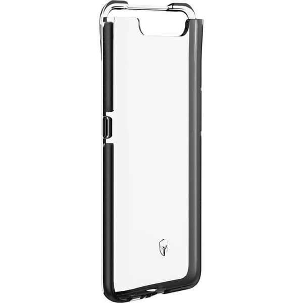 Halvstyvt fodral Force Case Life genomskinlig mörkgrå kontur Galaxy A80