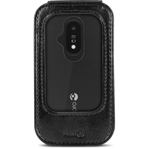 DORO 7988 Fodral - Skyddsfodral för mobiltelefon DORO 6040, 6060, 7030 - Imiterat läder - Svart