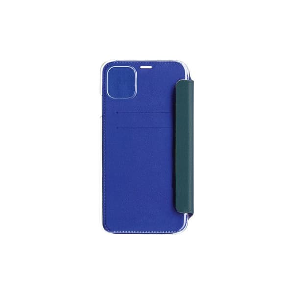 Folioettui för Apple iPhone 11 Premium i läder med kristallbakstycke och kortfodral BEETLECASE mörkgrön