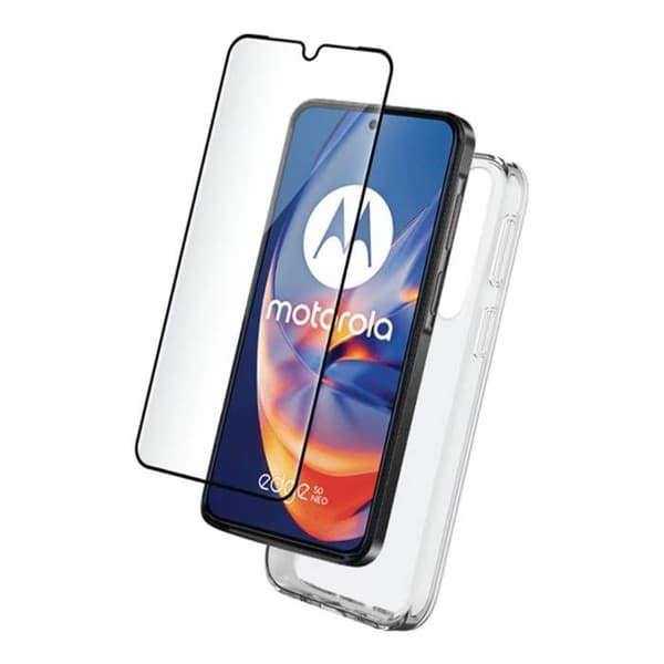 Coque + Härdat glas skärm för Motorola Edge 50 Neo - Transparent