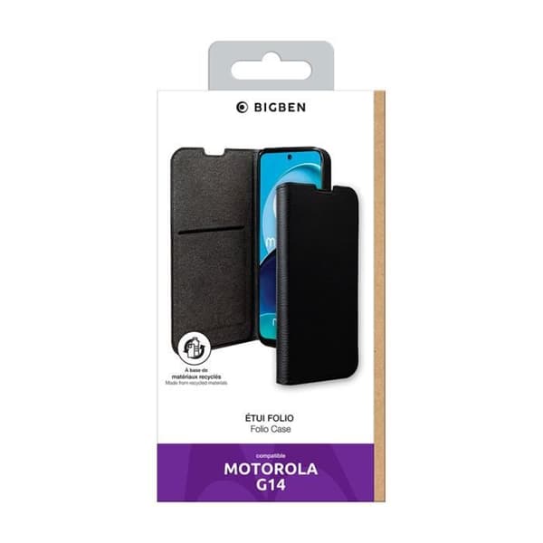 Folio-vintertui - BIGBEN - Moto G14 - Svart - Fällbart stöd - Heltäckande skydd